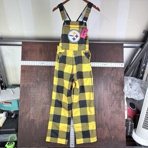 Pittsburgh Steelers NFL FOCO Overalls Plaid Bibs Sportswear Adult XS NEW NWT AFC